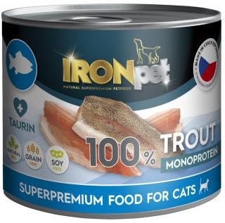 IRONpet Cat Trout (pstruh) 100 % Monoprotein, konzerva 200 g