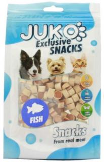Juko mini lososové rolky - pamlsky pro kočky a psy 70 g