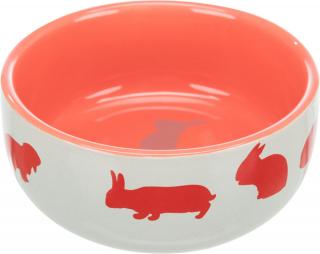 Keramická miska pro králíky barevná 250 ml, 11 cm Barva: lososová