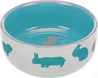 Keramická miska pro králíky barevná 250 ml, 11 cm Barva: tyrkysová