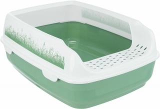 Kočičí WC Delio se zvýšeným okrajem, zeleno-bílé