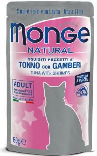 Monge Natural Cat tuňák a krevety - kapsička 80 g
