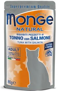 Monge Natural Cat tuňák a losos - kapsička 80 g