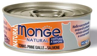 Monge Natural tuňák žlutoploutvý a losos - konzerva pro kočky 80 g