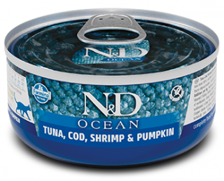 N&D Ocean Tuna Cod Shrimp Pumpkin - konzerva pro kočky 70 g
