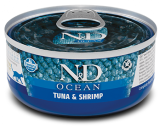 N&D Ocean Tuna Shrimps - konzerva pro kočky 70 g