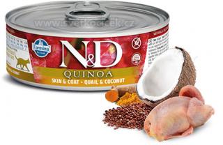 N&D Quinoa Skin Coat Quail Coconut - konzerva pro kočky 80 g