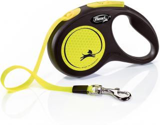Páskové vodítko Flexi Neon S 5 m, 15 kg - různé barvy, s motivem pejska Barva: žlutá