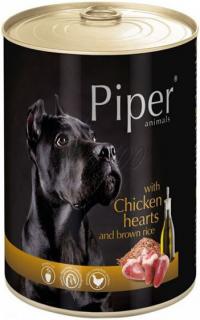 Piper s kuřecími srdíčky a hnědou rýží - konzerva pro psy 400 g