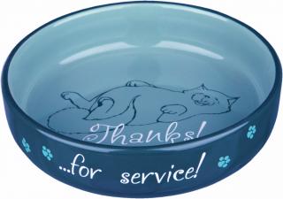 Široká keramická miska pro kočky - dík za obsloužení Barva: tmavě modrá