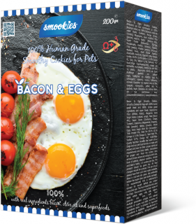Smookies Premium Bacon & Eggs 200 g - sušenky pro psy