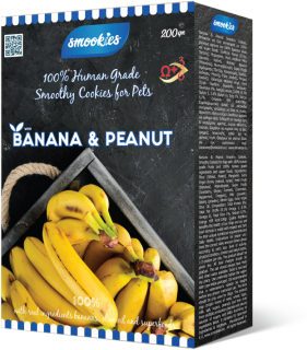 Smookies Premium Banana & Peanut 200 g - sušenky pro psy
