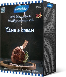 Smookies Premium Lamb & Cream 200 g - sušenky pro psy