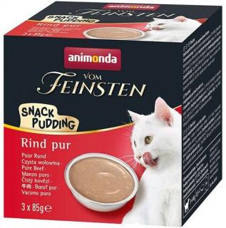 Vom Feinsten PUDINK pro kočky HOVĚZÍ 3x85 g