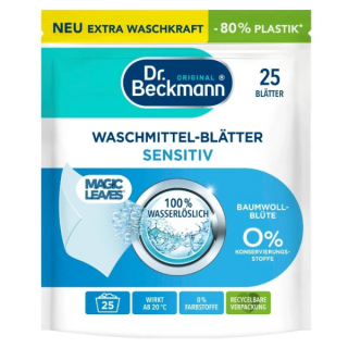 Dr. Beckmann Magic Leaves Universal Sensitiv papírky pracího prášku - 25 ks