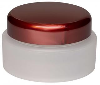 Kosmetická doza 30 ml dvouplášťová skleněný efekt červeně bronzové víčko