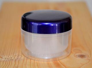 Kosmetická doza PENY dvouplášťová 30 ml víčko fialová perleť