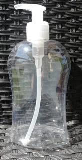 Lahev  PET EP15 - 500 ml s pumpičkou,  PCO 28/410 Barva: bílá pumpička