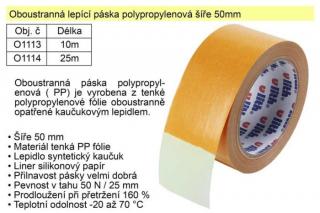 Lepící páska oboustranná polypropylenová 50mmx25m