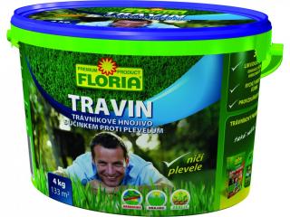 FLORIA - TRAVIN trávníkové hnojivo s účinkem proti plevelům 3v1 Hmotnost: 4 kg