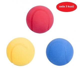 Soft míček 7 cm s prolisem sada 3 ks barva: žlutá + modrá + růžová