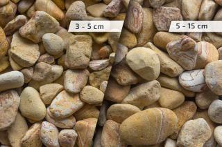Okrasné kameny Rainbow valounky Vyberte si balení: 25 kg, Vyberte si velikostní frakci: 3 - 5 cm