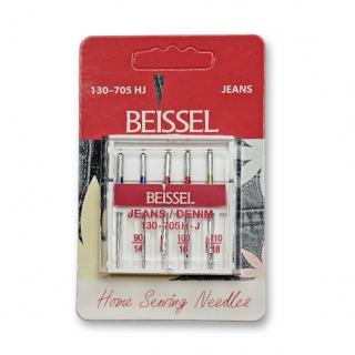 Jehly stroj. Beissel 130-705 Jeans assort(v.90,100,110) 5ks/karta 90/2x, 100/2x, 110/1x (cena / karta)