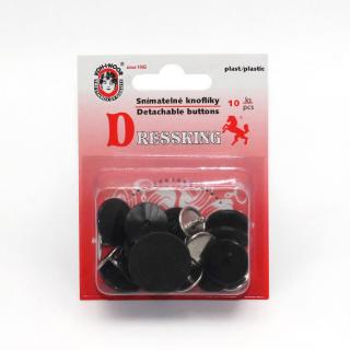 Knoflíky snímatelné montérkové Dressking plast/Fe průměr 17mm (v.17) 10ks/karta černá (cena / karta)