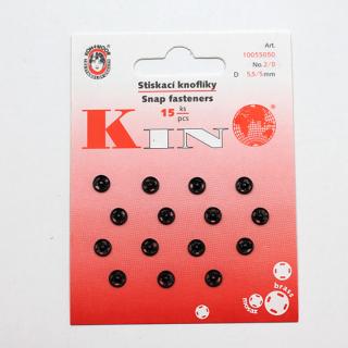 Knoflíky stiskací patentky KIN Ms průměr 7mm (v.0) 15ks/karta černý lak (cena / karta)