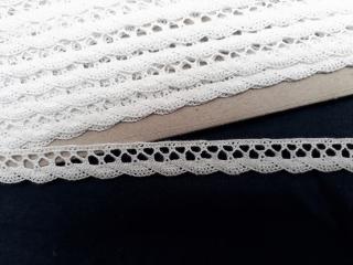 Krajka paličkovaná 100% bavlna š.11mm 10m/bal. 2018A bílá (cena / balení)