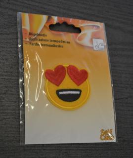 Nášivka nažehlovací Self Casa 4,5x4,5cm 1ks/karta Smajlík srdce (cena / kus)