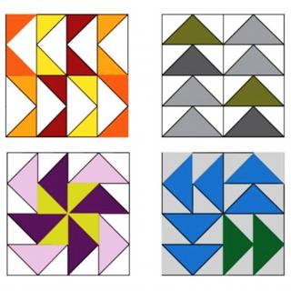 Šablona na patchwork Letící husy 1ks/bal. sada 1x2 + 2x4 palce (inch) (cena / balení)
