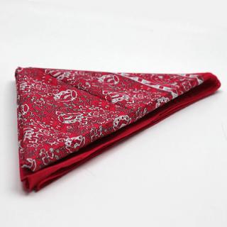 Šátek 70x70cm 100% bavlna červený/vzor (cena / kus)