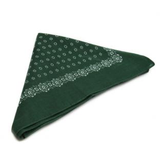 Šátek 70x70cm 100% bavlna zelený/ bílý jemný vzor (cena / kus)