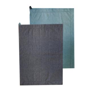 Utěrka 100% recyklovaná bavlna 50x70cm 2ks/bal sv. modrá + tm. modrá (cena / balení)