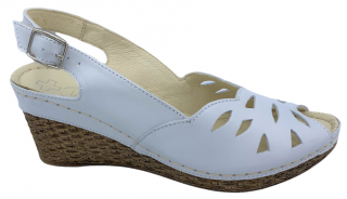 Dámské kožené sandály Hilby 4007 bílé Velikost: 36 (EU)