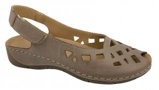 Dámské kožené sandály Hilby 4027 béžové Velikost: 40 (EU)