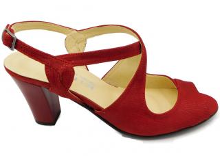 Dámské páskové boty na podpatku Kira 2634 červené Velikost: 38 (EU)