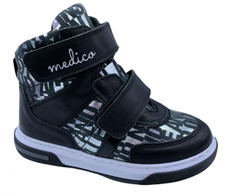 Dívčí kožené kotníkové boty MEDICO EX5002 černé Velikost: 28 (EU)