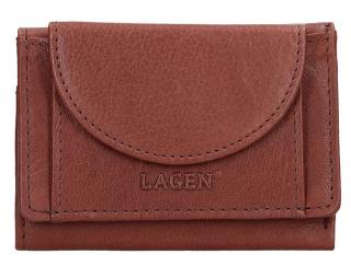 Mini kožená peněženka Lagen W-2030 hnědá