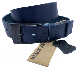Modrý kožený pásek Black Hand 004-40 Délka: 100 cm