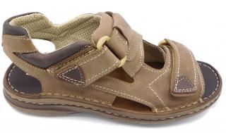 Pánské kožené sandály Madler 207 hnědé Velikost: 45 (EU)