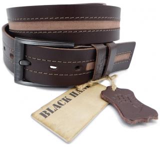 Pánský hnědý kožený pásek Black Hand 100-78 Délka: 100 cm