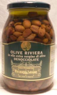 OLIVY  bez pecky, RIVIERA,900g v extra panenském olivovém oleji,