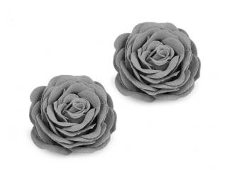 Aplikace květ růže 40 mm 780763 - 4 šedá