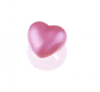 Čumáček lesklý - růžové srdce 10 mm