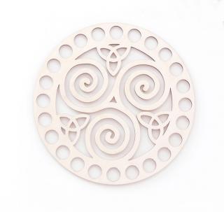 Dřevěné víko kruh,  15 cm,  vzor 14 - spirály