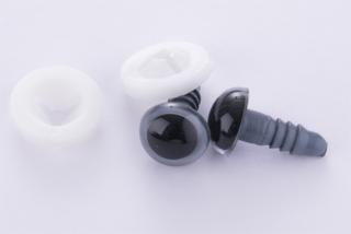 Oči napichovací bezpečnostní plastové  10 mm - šedé