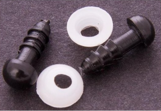 Oči napichovací bezpečnostní plastové  8 mm - černé