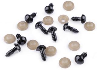 Oči s pojistkou 10 mm – černé